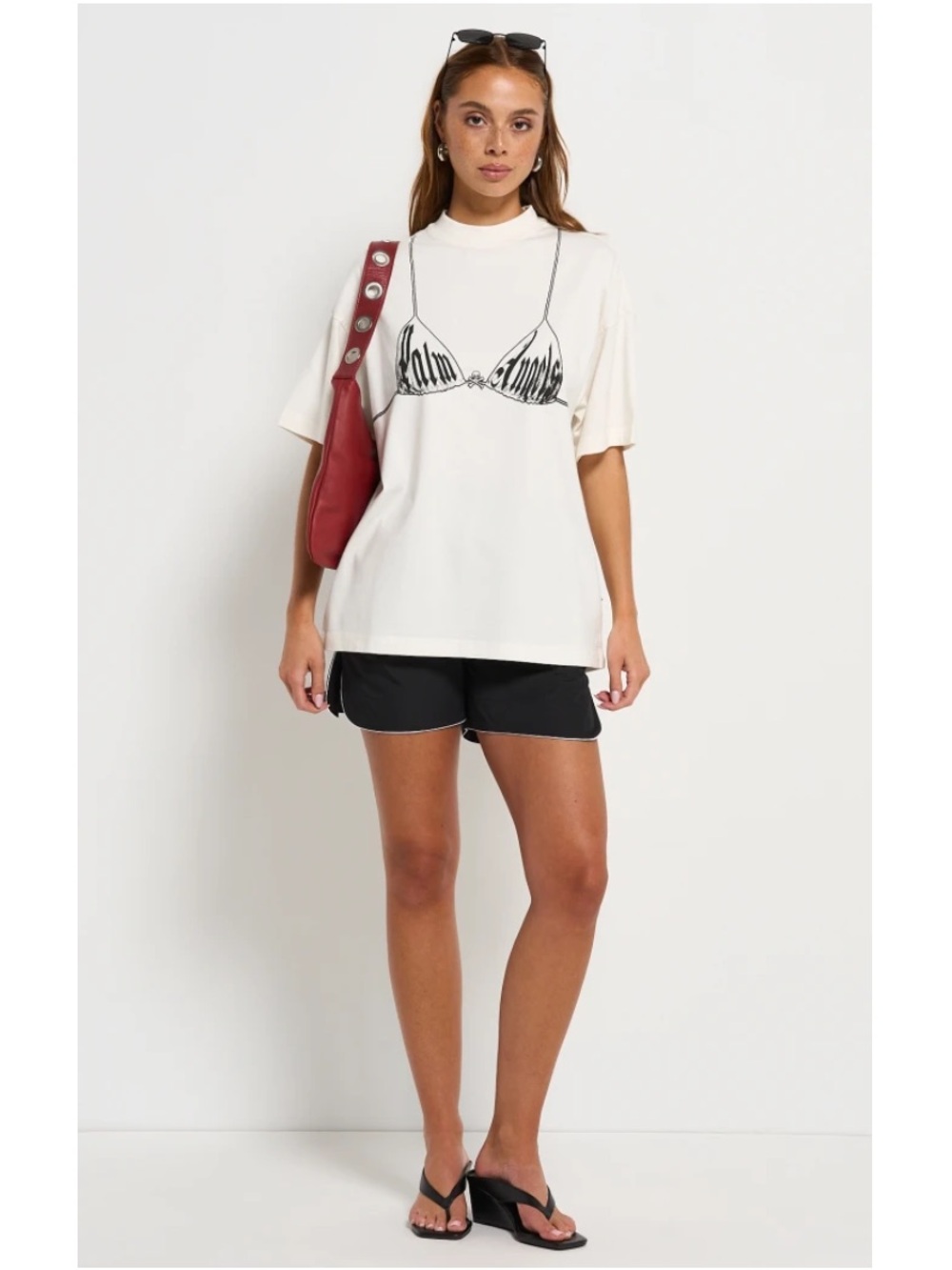 Palm Angels Palm Bra Loose Tee In White